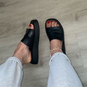 Asos leather platform flats